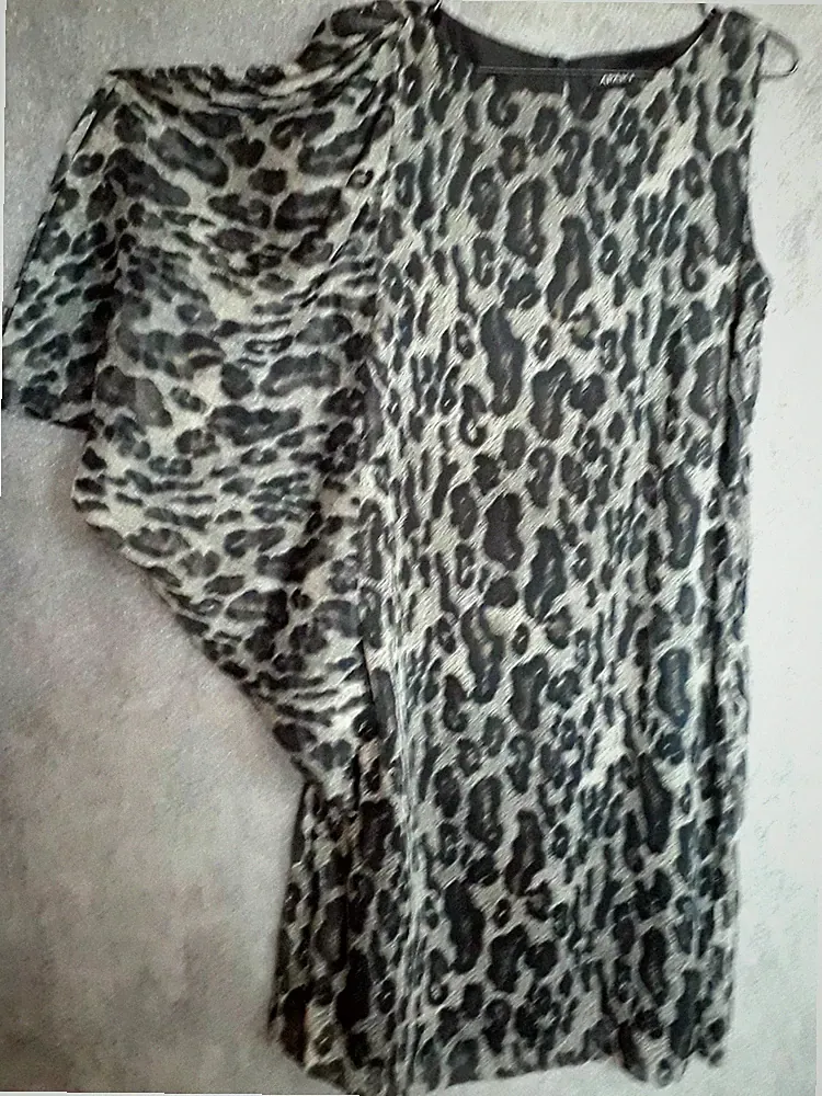 APART Schickes elegantes assymetrisches Chiffon Kleid Animal-Muster GR:38⚠️s.Maß