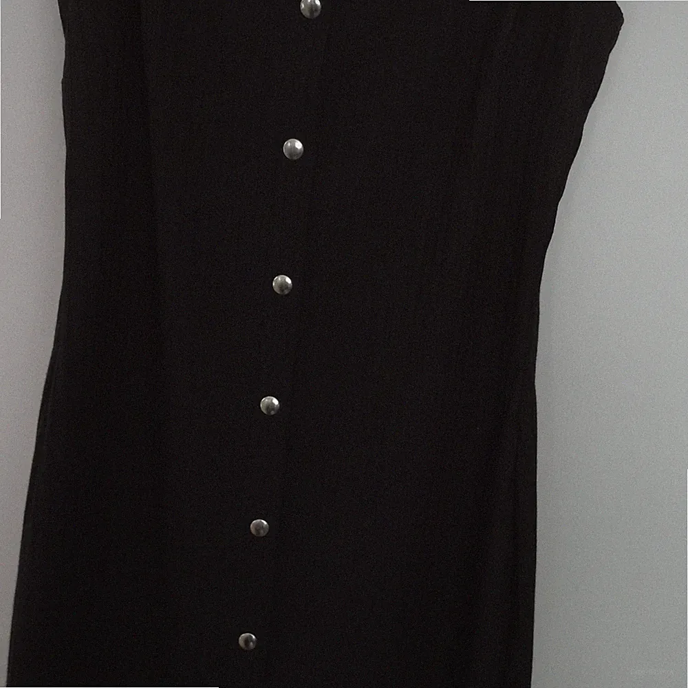 Apricot Damen Etuikleid Midi schwarz Gr. 38 ärmellos Rundhals Knopfleiste