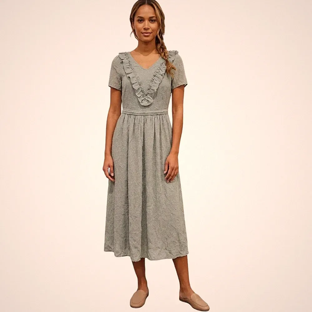ArtLove Elfie Damen Salbei Midikleid mit offenem Rücken für den Sommer XS