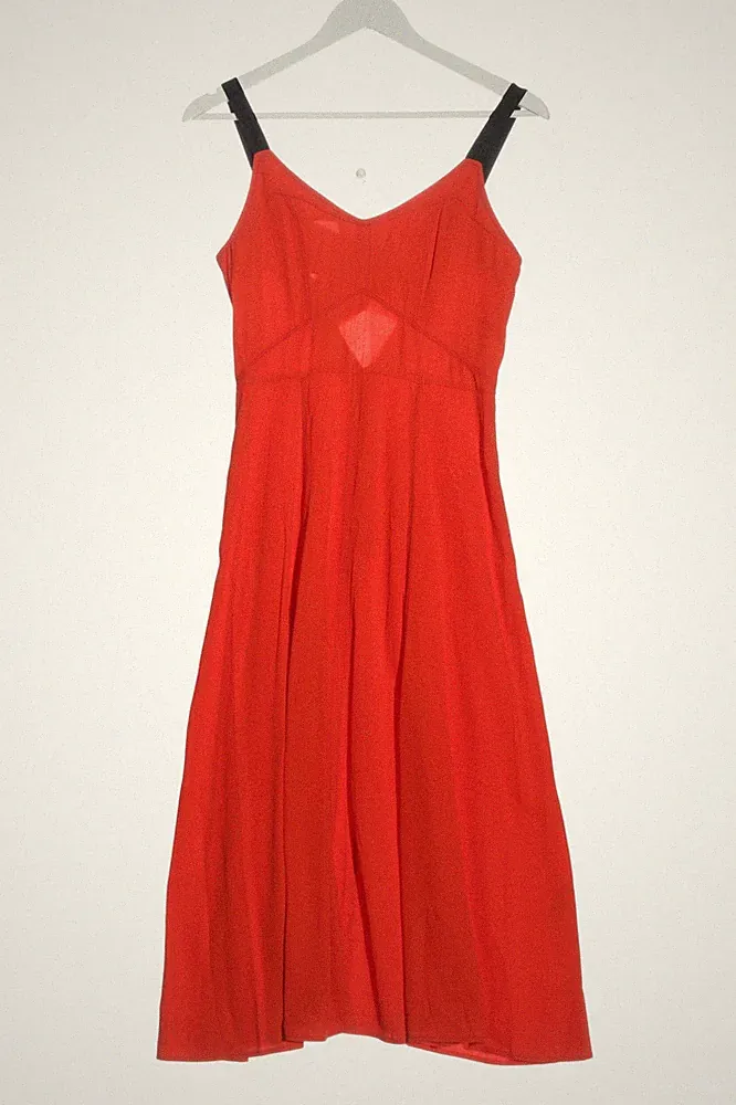 ASOS A-Linien Kleid Damen Kleid Gr. DE 32 rot-schwarz Casual-Look