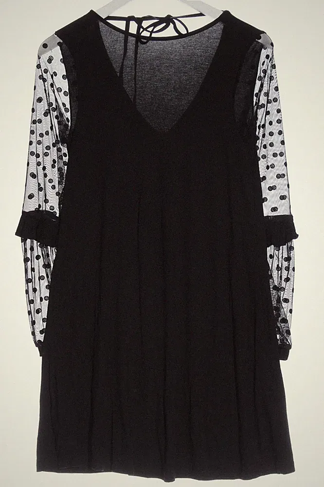 ASOS A-Linien Kleid Damen Viskose Schwarz Gr. 32 Casual Vintage