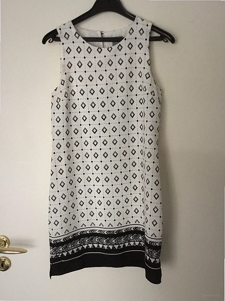 Asos Kleid Schwarz-weiß Sommerkleid Gr. 30 Minikleid Etuikleid Sommer Elegant