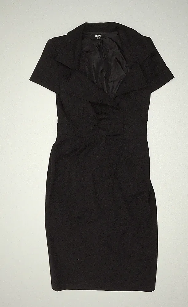 Asos schwarzes Etuikleid, Damengröße 10, kurzarm
