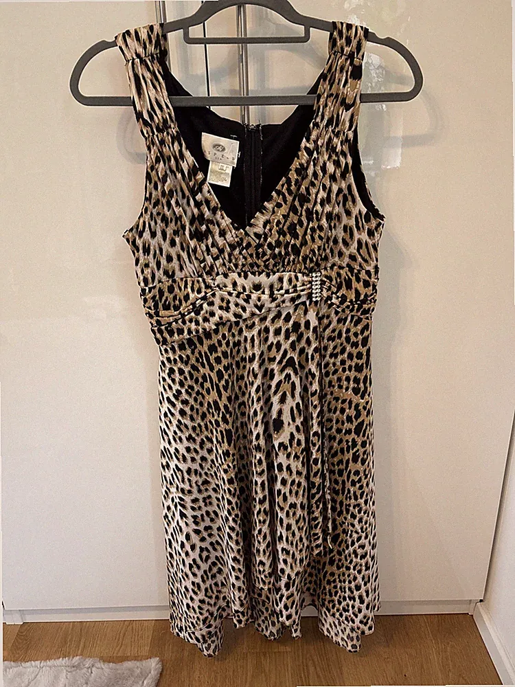 Aspeed Tanzkleid, Leopard, VoKuHiLa- Kleid mit Schmuckstein-Applikation, NEU