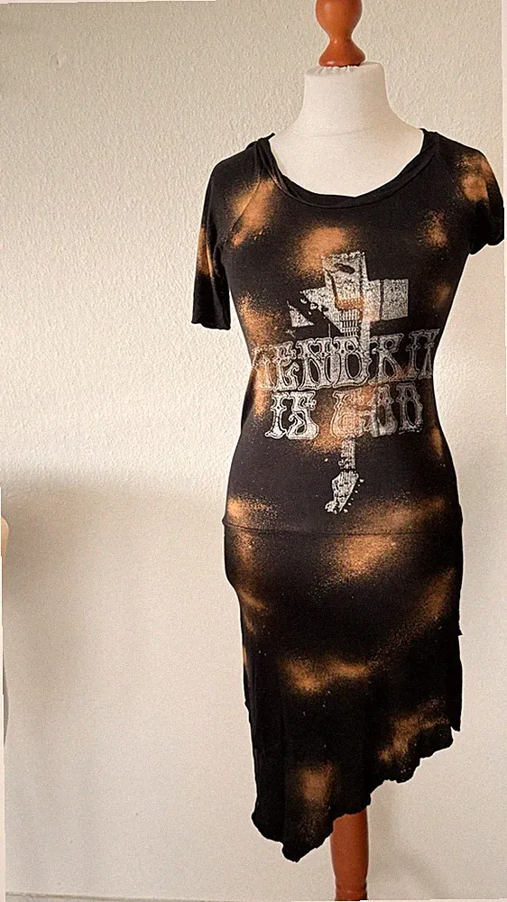 Asymmetrisches Hendrix Is God Kleid von Religion Gr. M Gebraucht, Schwarz Rost