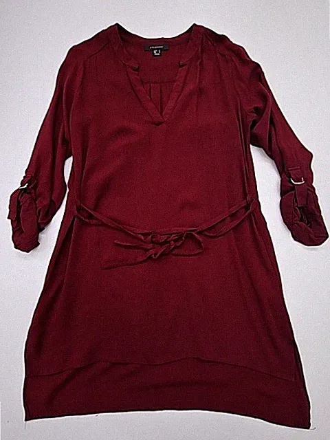 Atmosphere Damen Burgunderrot V-Ausschnitt Etuikleid UK 10 Pullover Kordelzug zu