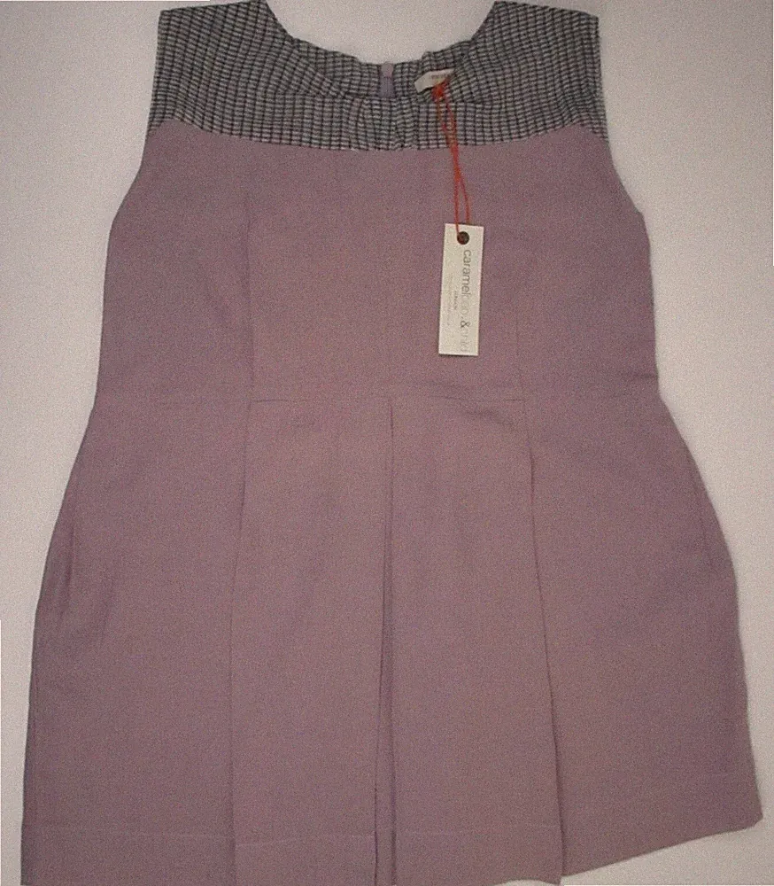 Authentisches karamellfarbenes Baby & Kind lila Tunika Kleid. Alter 8 Jahre, Ladenpreis 146 $