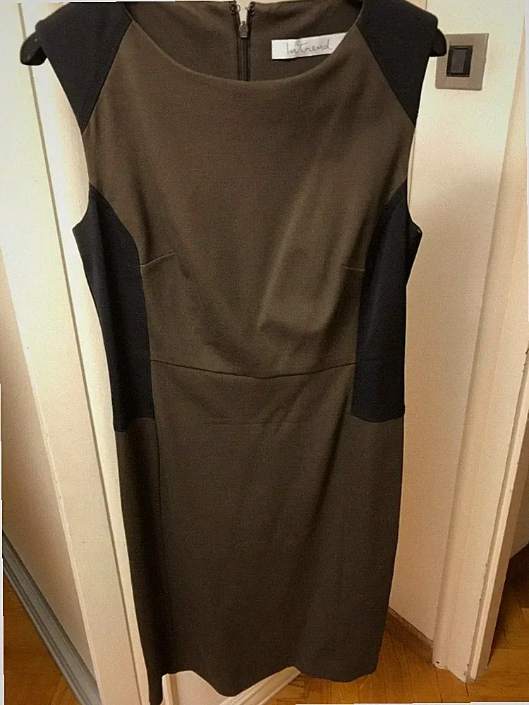 Authentisches Max Mara olivschwarzes figurbetontes Etuikleid Midikleid...