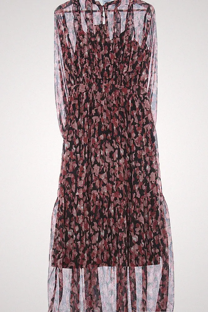 AWARE A-Linien Kleid Damen Kleid Gr. DE 38 schwarz-weiß-rostrot Casual-Look