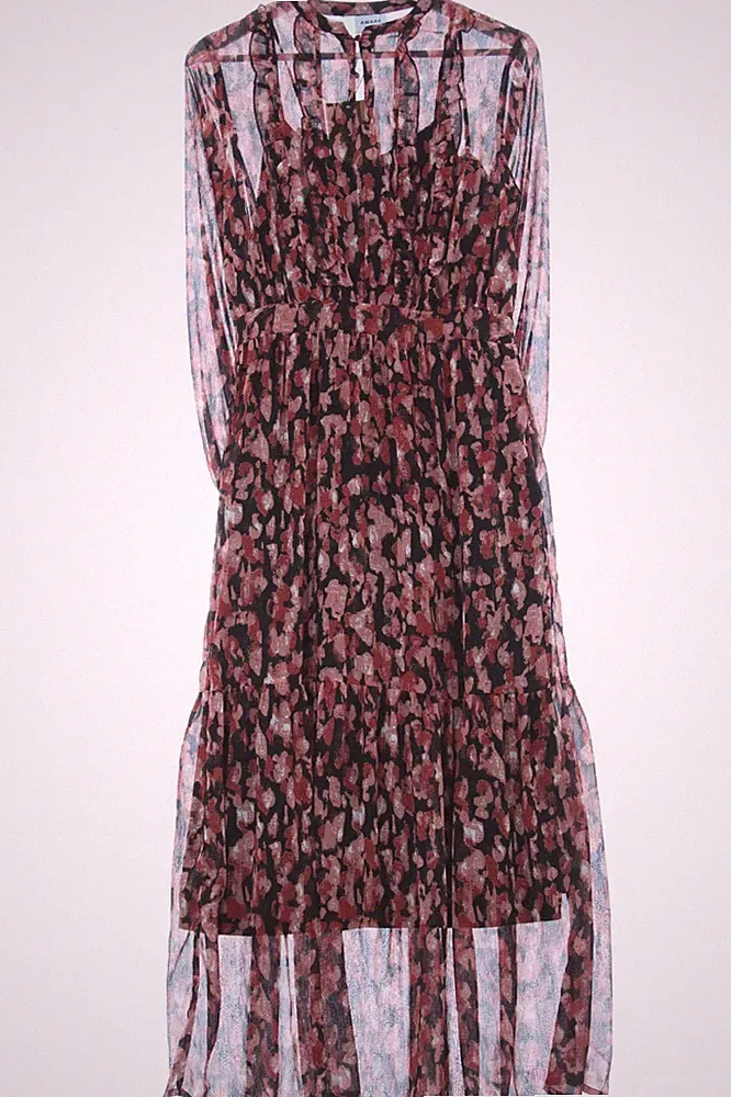 AWARE A-Linien Kleid Damen Kleid Gr. DE 38 schwarz-weiß-rostrot Casual-Look
