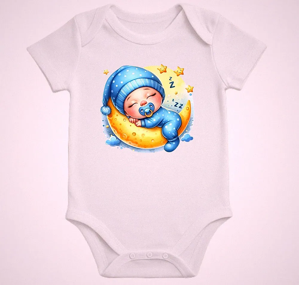 Baby Body Baumwolle weiß Baby auf dem Mond Geschenk Frühgeburt Unisex T0004