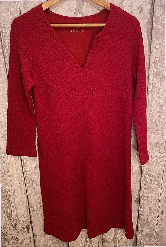 Backstage Damen rot Baumwollmischung langes Kleid Größe UK 12 MED 40