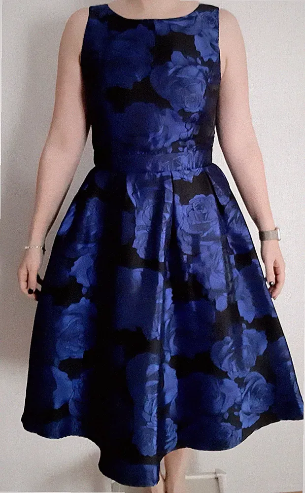Ballkleid Gr. 38/40 blau-schwarz NEU v Quiz f Feier, Fest Gr. UK 14, Hochzeit