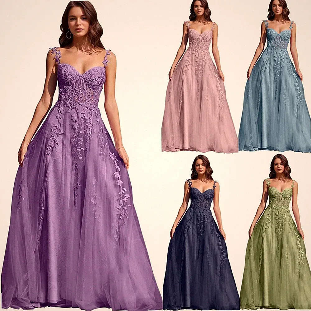 Ballkleider Lang Elegante Spitze Formelle Abendkleider Hochzeitsgäste Kleider