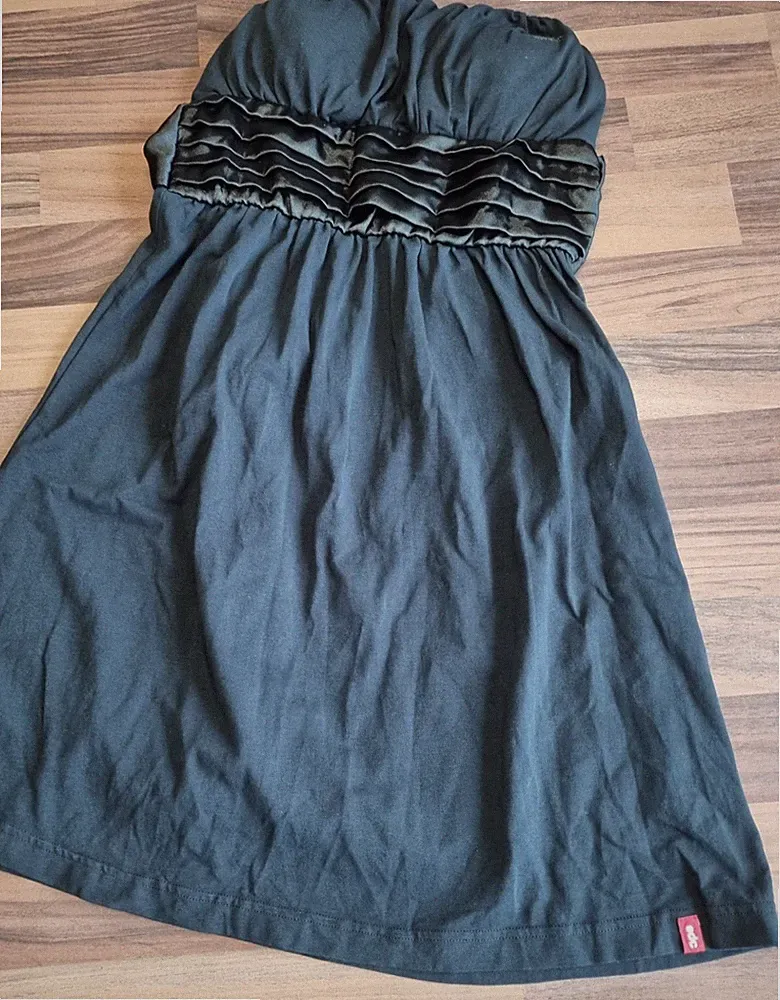 Bandeaukleid EDC by Esprit XXS schwarz wattierte Cups Strandkleid Freizeitkleid