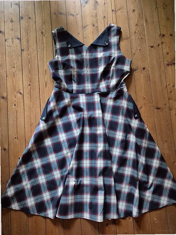 Banned Karo Kleid Wie Neu XL 50s Rockabella Sailor Anker 50er Pin Up