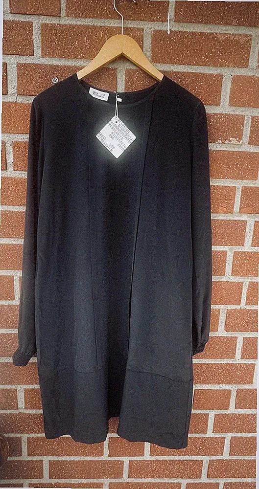 Baum und Pferdgarten Damen Kleid Tunika 100% Seide gerade langarm schwarz 40 NEU