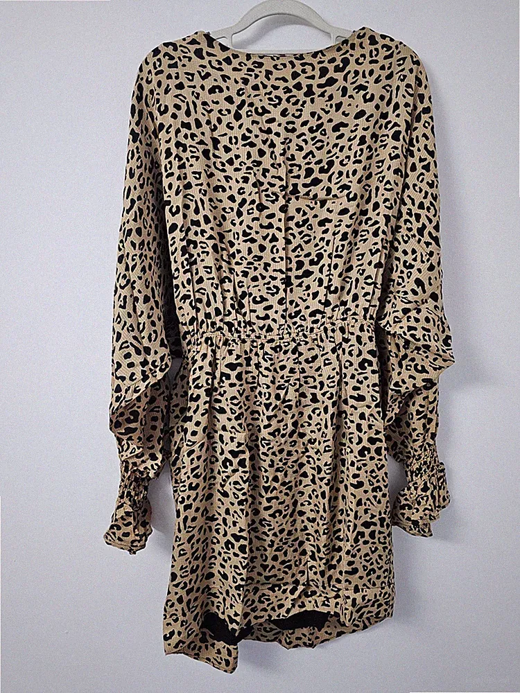 Baum Und Pferdgarten Minikleid Damen UK10 Multi Leopard hinten offen Aemiley