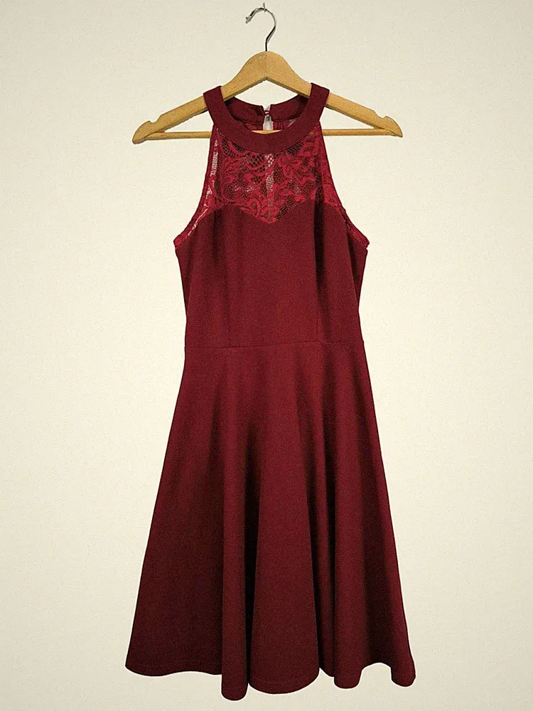 BBONLINEDRESS A-Linien Kleid Damen Kleid Gr. DE 36 rot Elegant