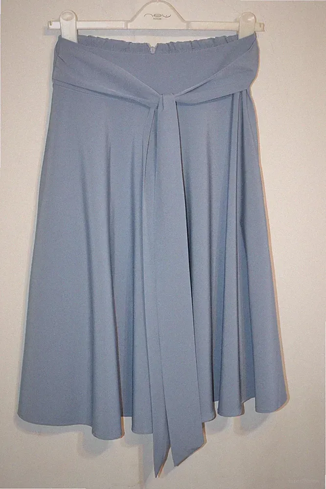 Belle Poque Damen blau A-Linie Midirock Größe Small