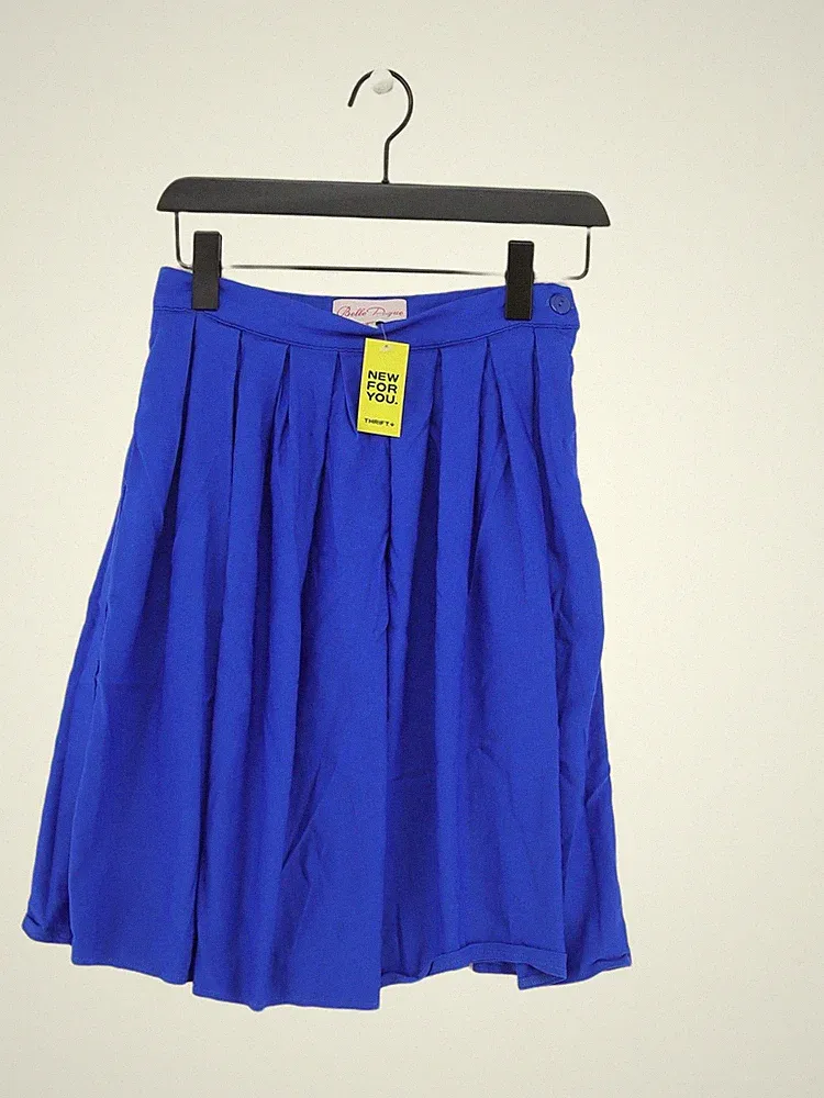 Belle Poque Damen Midi Rock S Blau 100% Sonstige Midi A-Linie