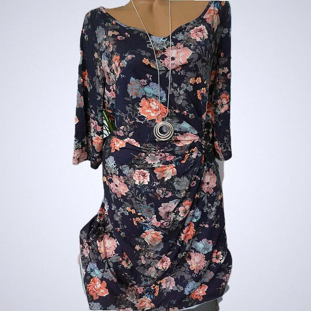 Belloya Kleid Etuikleid Stretchkleid Gr. 56 blau (113) Große Größen