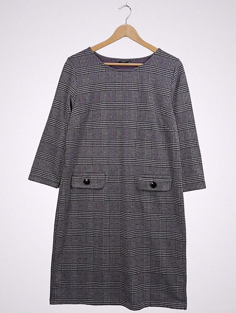 Bexleys Woman Etuikleid Businesskleid Kariert Grau Gr. 44