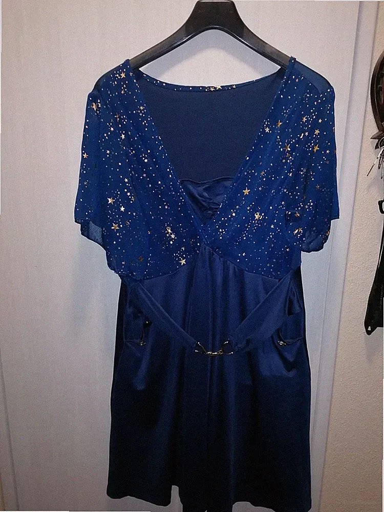 Blaues Kleid Sternenkleid, Gr. 2xl