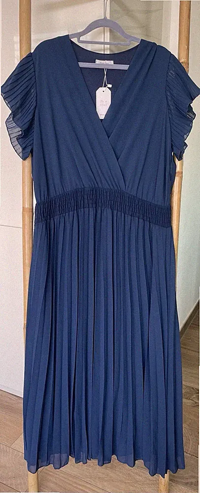 Blaues Sommerkleid von Paprika Gr. 5 (52/54)