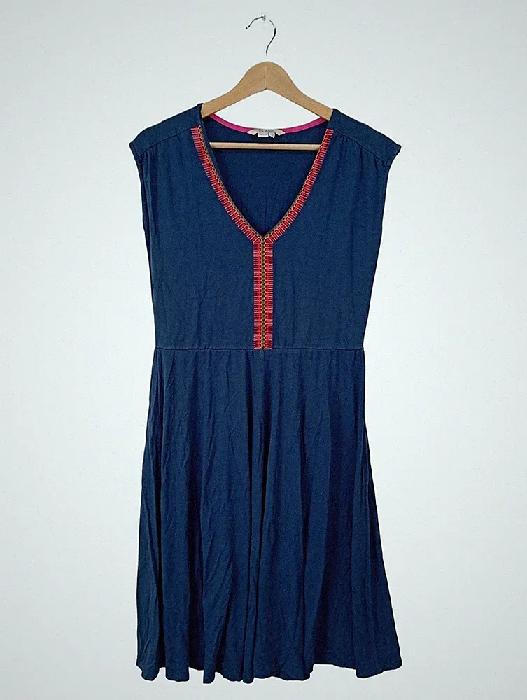 BODEN A-Linien Kleid Damen Kleid Gr. DE 38 blau Casual-Look