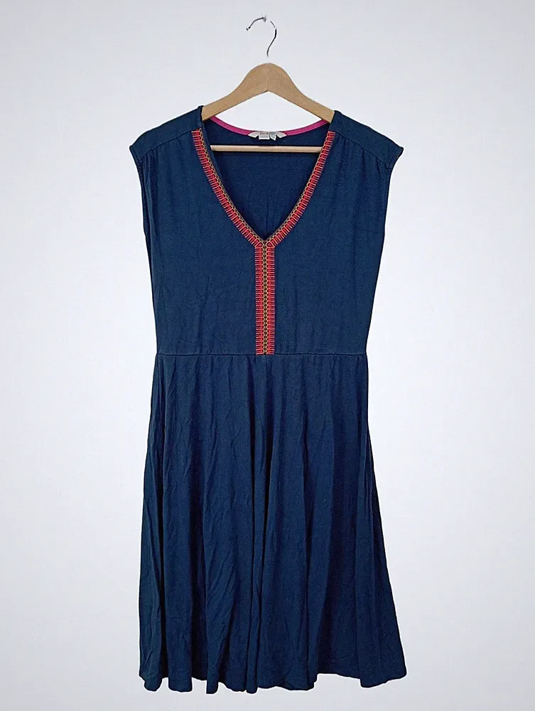 BODEN A-Linien Kleid Damen Kleid Gr. DE 38 blau Casual-Look