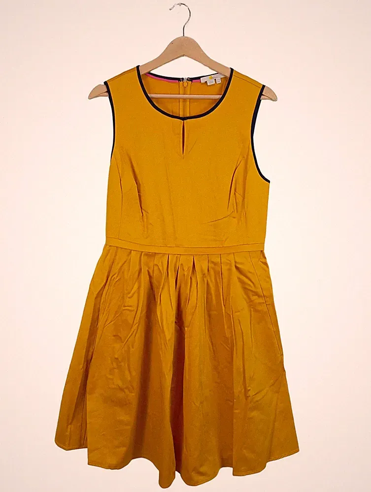 Boden A-Linien Kleid hellorange Baumwolle Gr. 40 Elegant Freizeitkleid