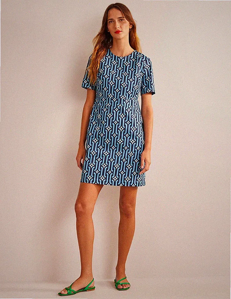 Boden - Cotton Mini Shift Dress - Kleid Etuikleid Taschen NEU - UK 10 L EU 38