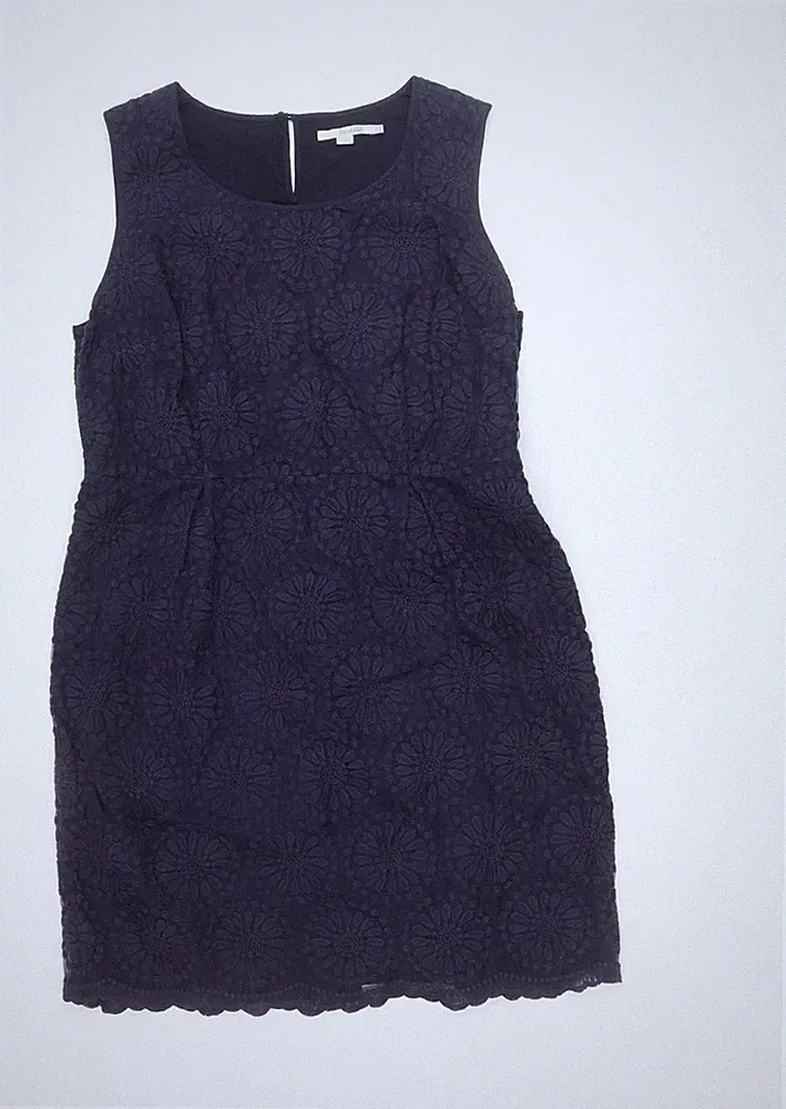 Boden Damen blau ärmellos Blumen Etuikleid Größe 10