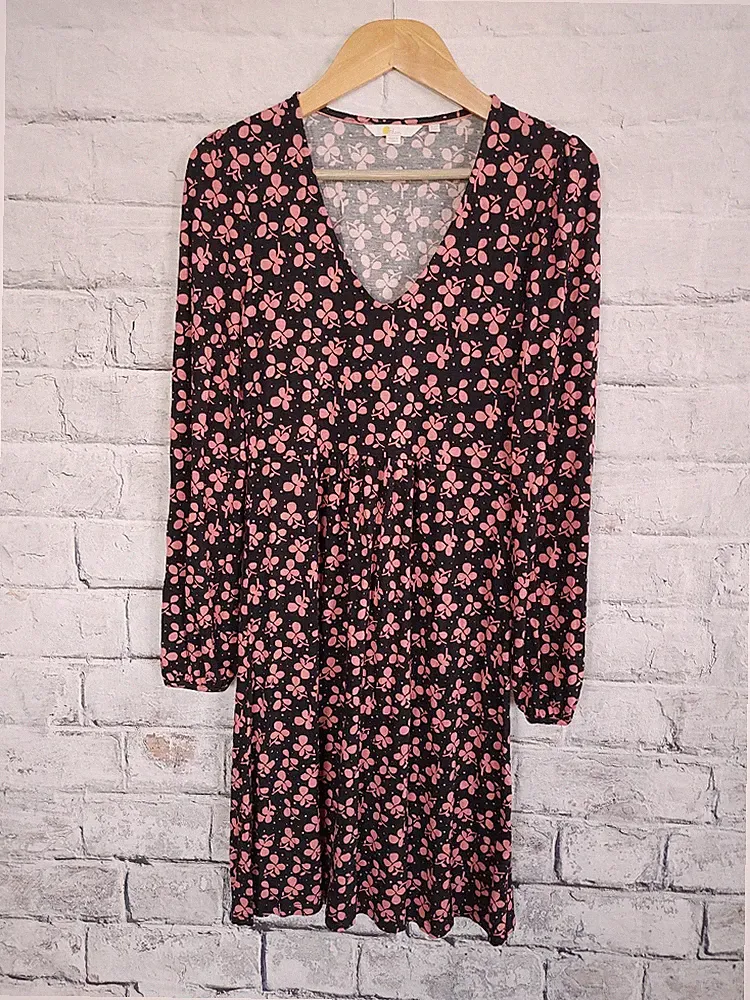 Boden Damen Kleid Dress Gr.UK10R D36 Langarm Blumenmuster