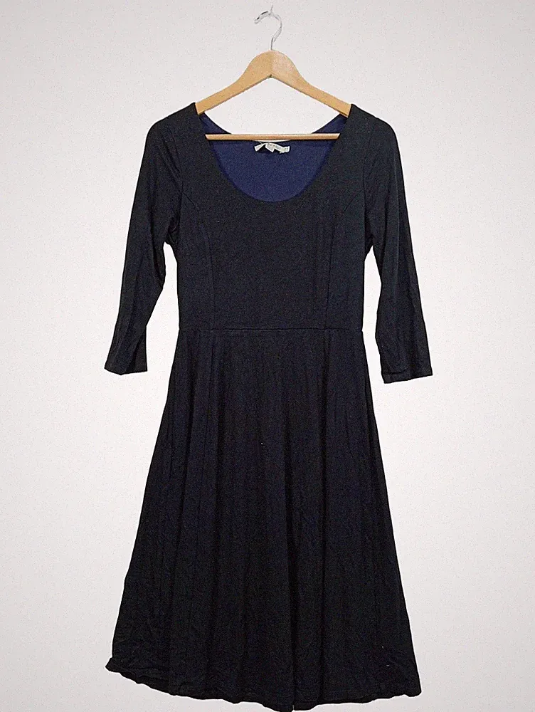 Boden Freizeitkleid Gr. 36 schwarz langarm A-Linie