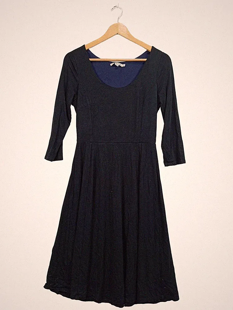 Boden Freizeitkleid Gr. 36 schwarz langarm A-Linie