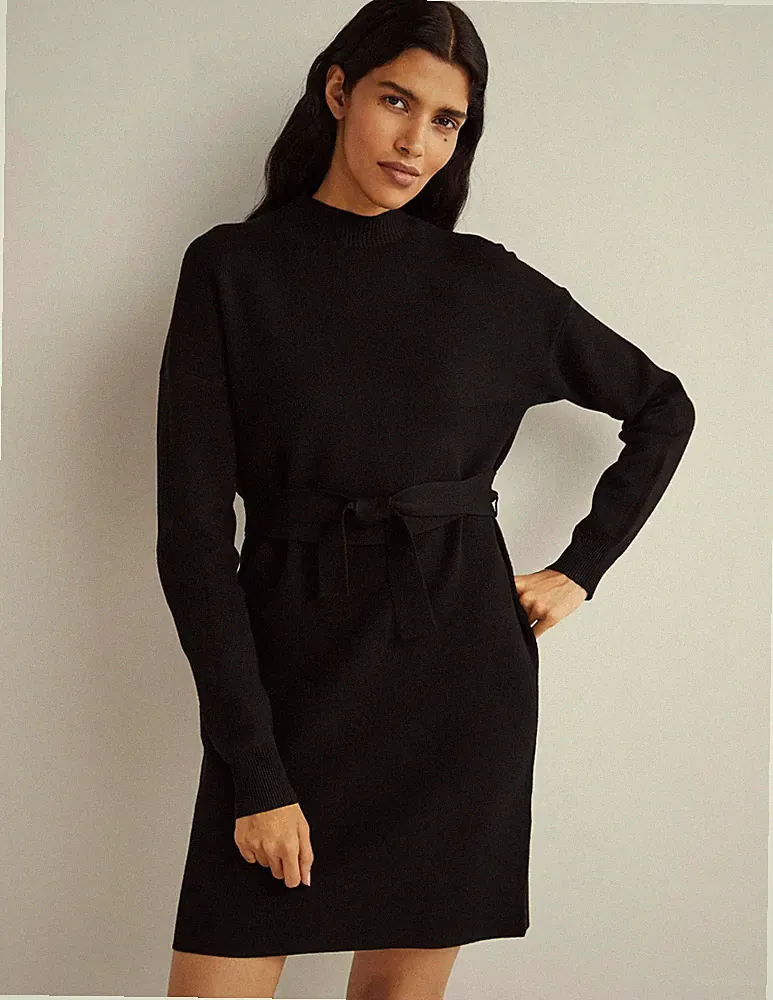 Boden - High Neck Knitted Shift Dress - Kleid Etui Strickkleid NEU UK 20 L EU 48