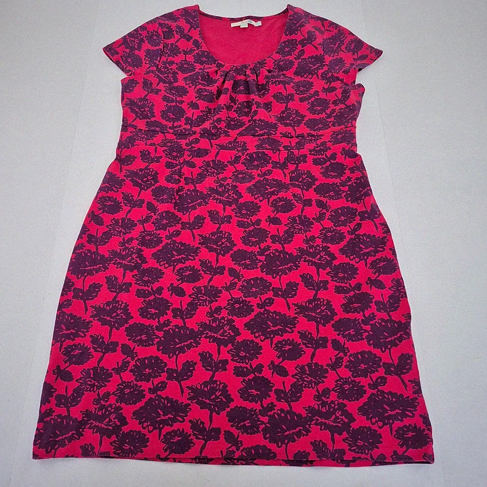 BODEN Kleid 18 Rosa Damen Blumenmuster Kurzarm Stylisch Knielang