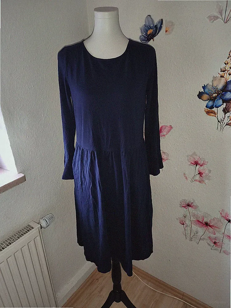 Boden Kleid blau gr 12 l 38 m langarm