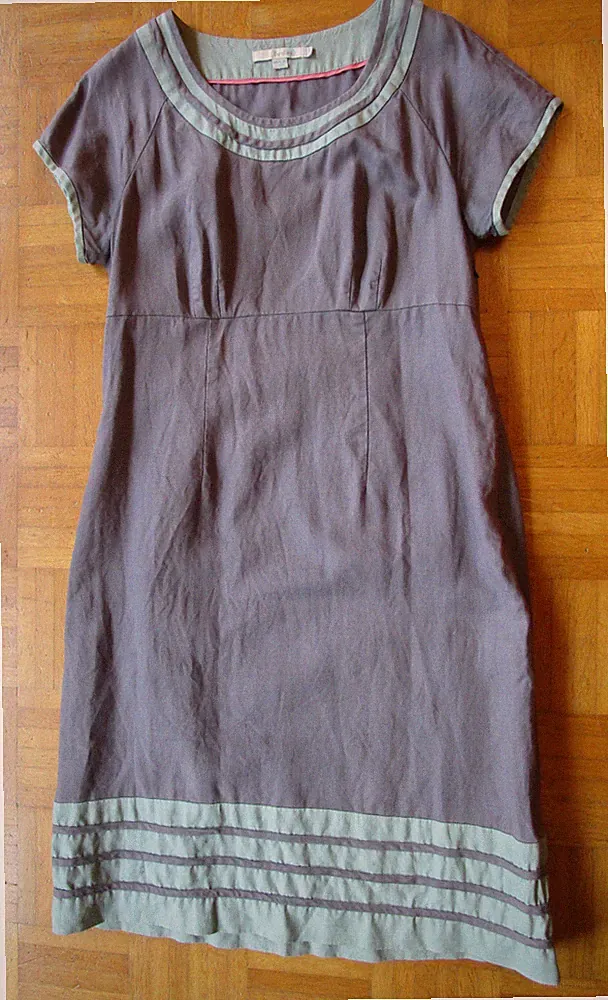 Boden Kleid blau Gr. UK14R / D 40 knielang Kurzarm Leinen