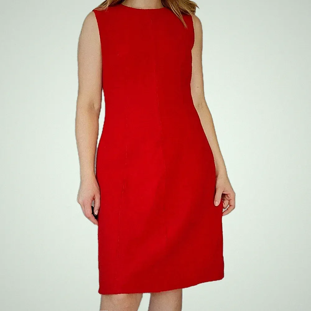 Boden Kleid Gr 40 L Fleece Etuikleid Rot Businesskleid Knielang Shiftkleid
