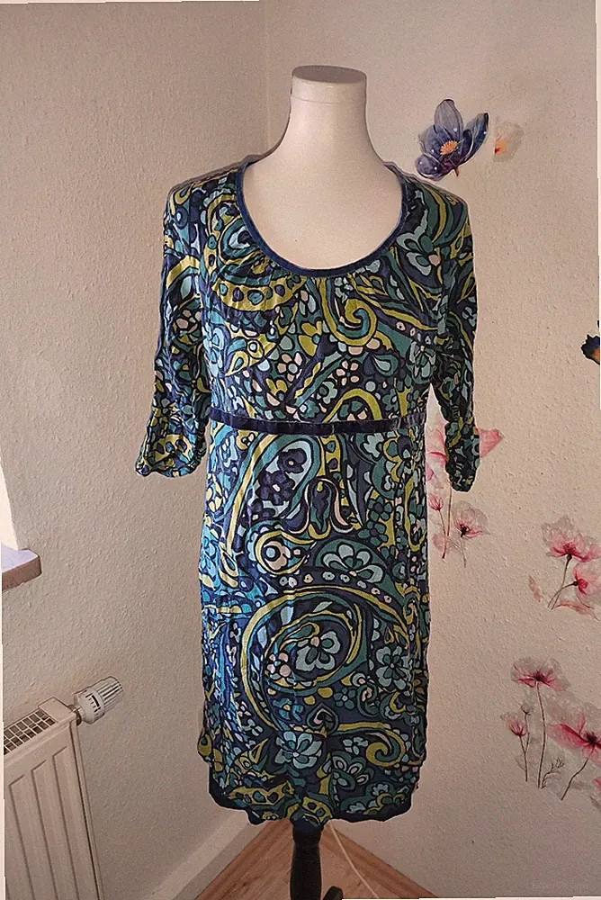 Boden Kleid UK 14 L, 42 blau paisley