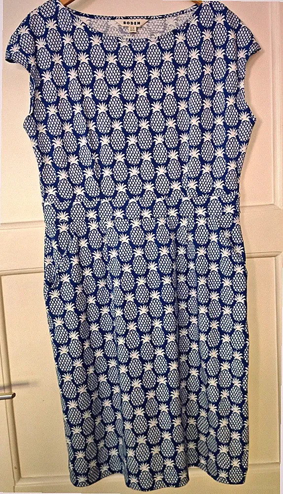 BODEN Sommer-Kleid 40 (ca. M/L Maße!) wie NEU Ananas Jersey Sommerkleid knielang