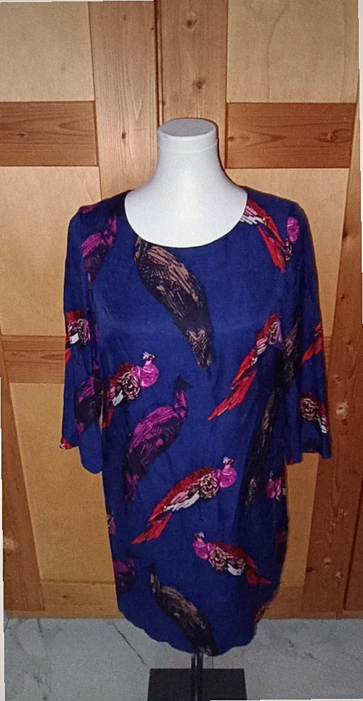 Boden süßes Kleid Seide D 38 UK12 Etuikleid bunt gemustert