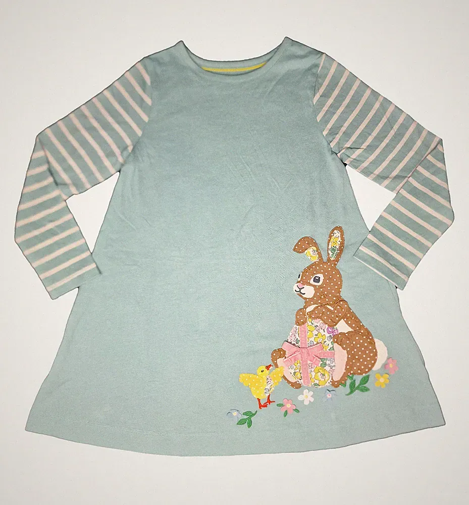 Boden Tunika Kleid Mädchen Hase Ostern 1-12 Jahre grün NEU