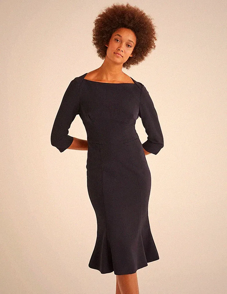 Boden - Violette Dress - Kleid Navy Elegant Anlass Büro NEU UK 12 L EU 40