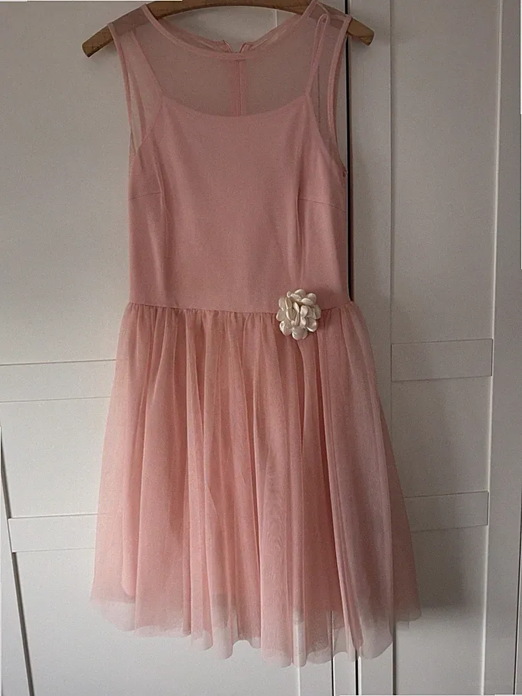 Body Flirt Boutique Damen A-Linien-Kleid rosa Tüll Blume kurz Gr. 38