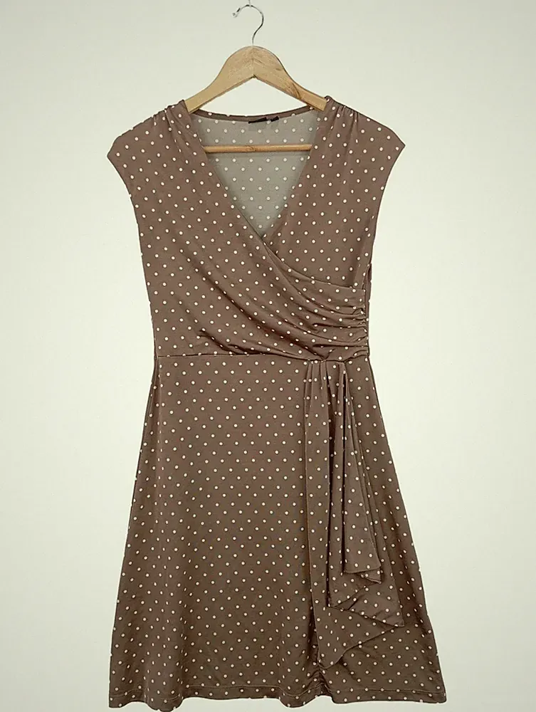 BODYFLIRT A-Linien Kleid Damen Kleid Gr. DE 32 braun-wollweiß Casual-Look