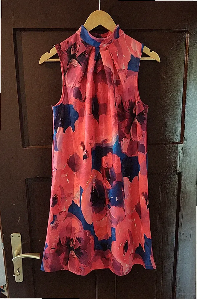 Bodyflirt boutique Damen Kleid kurz Chiffon A-Linie ärmellos Blumen 34/36